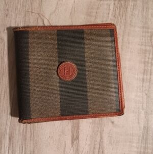 Fendi Wallet Purse Bifold Pecan Green Brown Woman Authentic Used